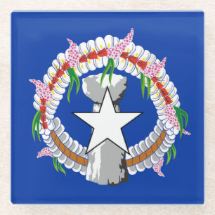 Northern Mariana Islands Flag Glass Coaster