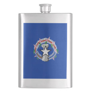 Northern Mariana Islands flag Hip Flask