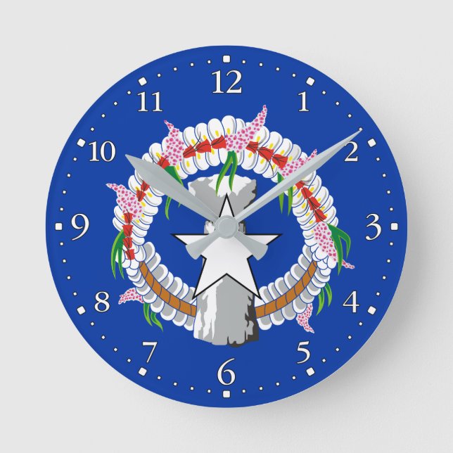 Northern Mariana Islands Flag Round Clock (Front)