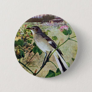 Northern Mockingbird 6 Cm Round Badge