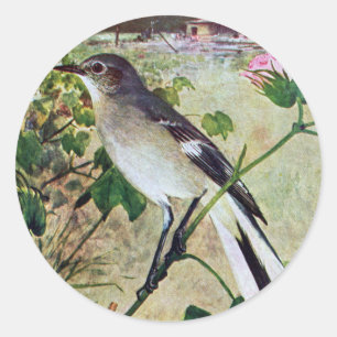 Northern Mockingbird Classic Round Sticker