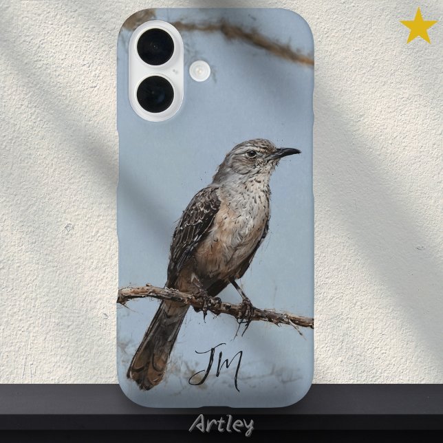 Northern Mockingbird Painting Custom Name  Case-Mate iPhone Case (Creator Uploaded)
