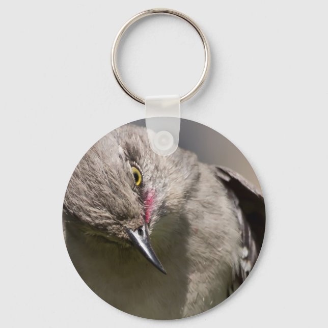 Northern Mockingbird takes a Bow Apparel & Gifts Key Ring (Front)