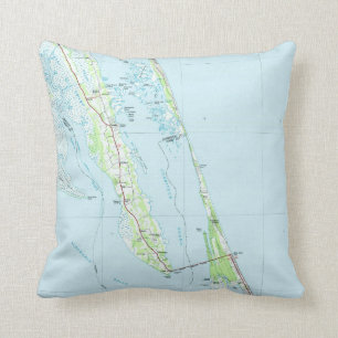 Northern Outer Banks North Carolina Map (1985) Cushion