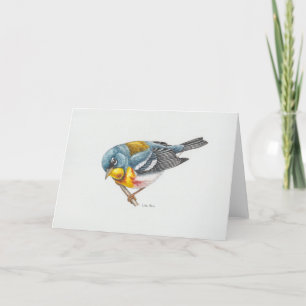 Northern Parula Warbler Art Print Thank You Card