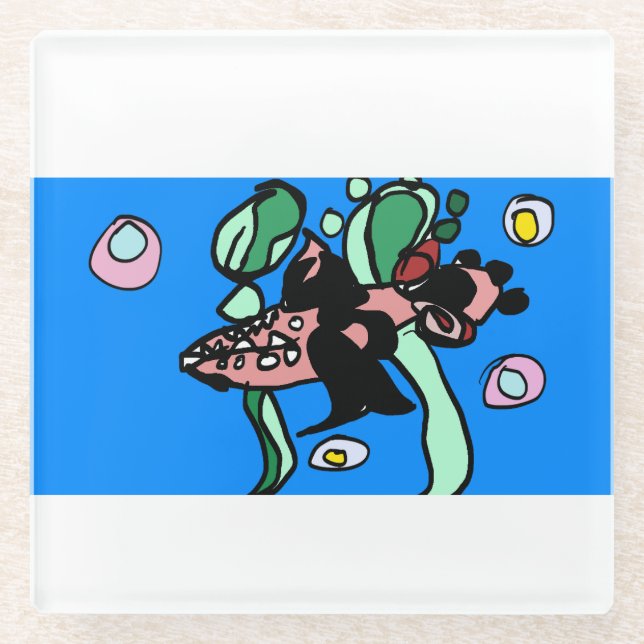 Northern Pike art  Glass Coaster (Front)