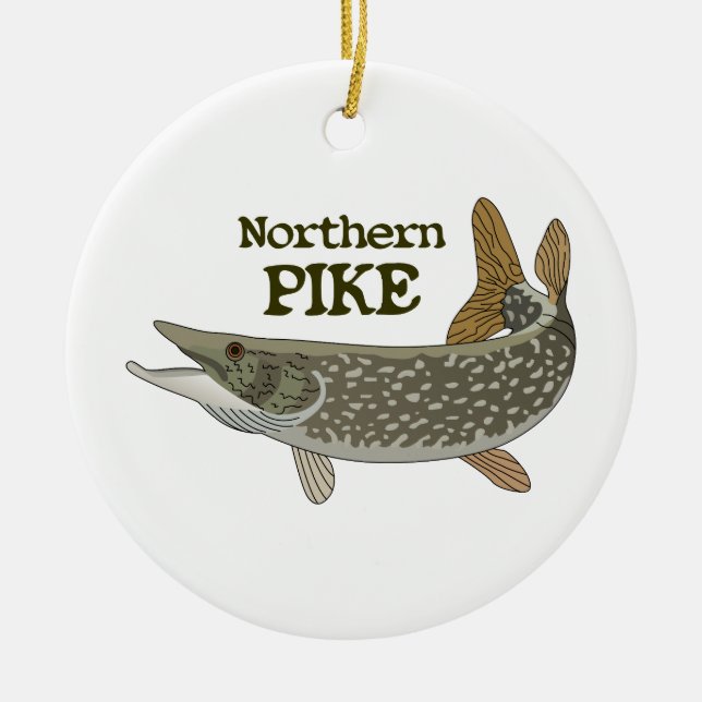 Northern Pike Ceramic Ornament (Front)