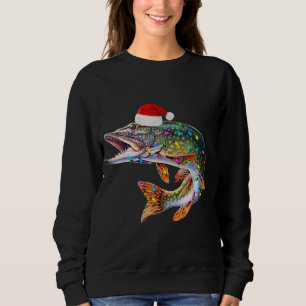 Northern pike Christmas Tree Deco Lights Funny Xma Sweatshirt
