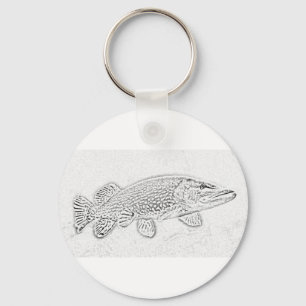 Northern pike key ring