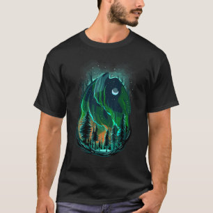 Northern Polar Lights Aurora Borealis Mountain Lan T-Shirt
