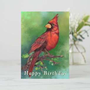 Northern Red Cardinal Bird - Happy Birthday