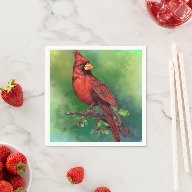 Northern Red Cardinal Napkins (Insitu)