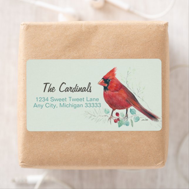 Northern Red Cardinal Watercolor Art (Insitu)