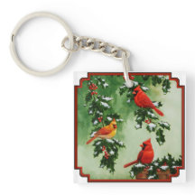 Northern Red Cardinals and Holly