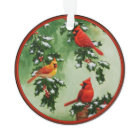 Northern Red Cardinals and Holly
