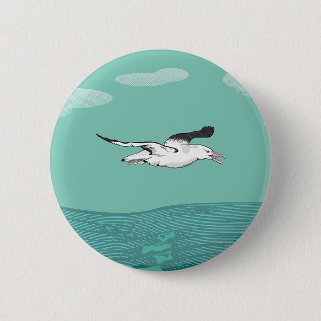 Northern Royal Albatross Toroa 6 Cm Round Badge (Front)