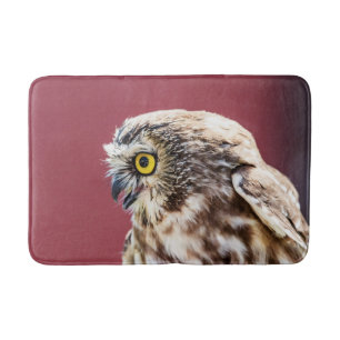 Northern Saw-Whet Owl Portrait Bath Mat