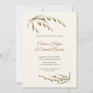 Northern Sea Oats Fall Wedding Invitation