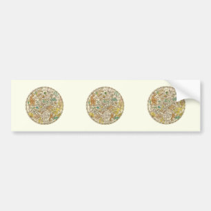 Northern Sky Star Chart and Constellations Map Bumper Sticker