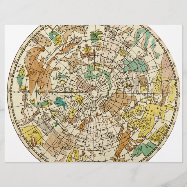 Northern Sky Star Chart and Constellations Map Flyer (Front)