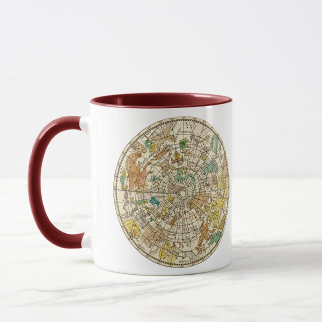 Northern Sky Star Chart and Constellations Map Mug (Left)