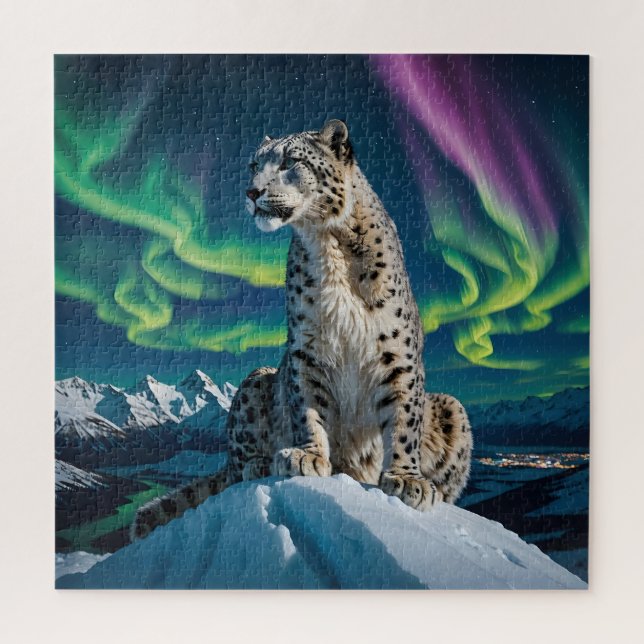 “Northern Sky Wanderer” – Snow Leopard Portrait Jigsaw Puzzle (Vertical)