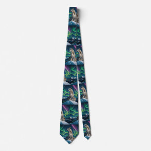 “Northern Sky Wanderer” – Snow Leopard Portrait Tie