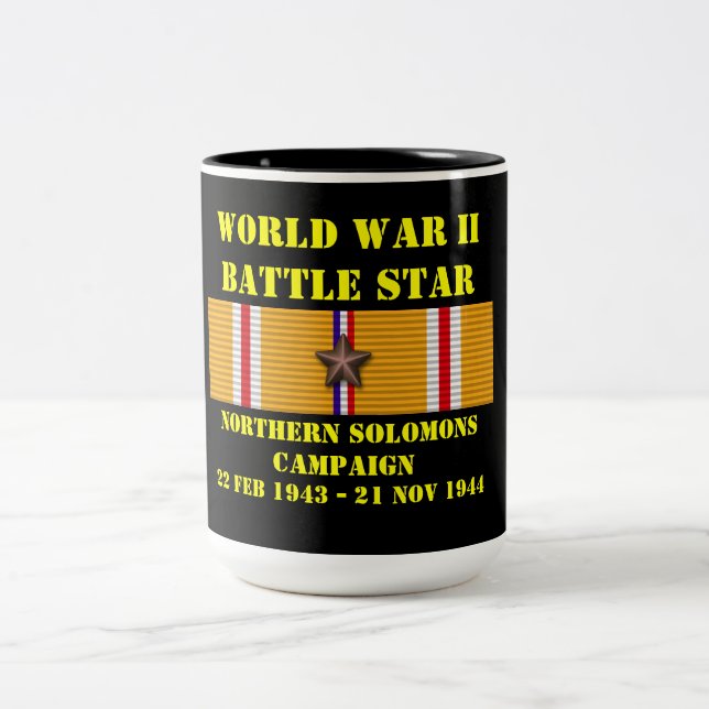 Northern Solomons Campaign Two-Tone Coffee Mug (Center)