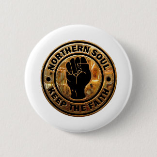 northern soul gold black 6 cm round badge