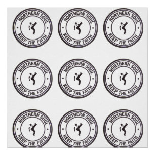 Northern Soul Keep The Faith Slogans & Dancer Poster