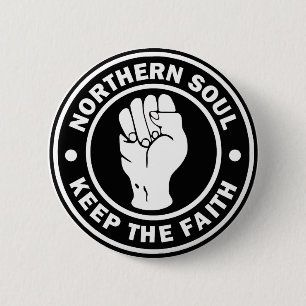 northern soul Logo  black 6 Cm Round Badge