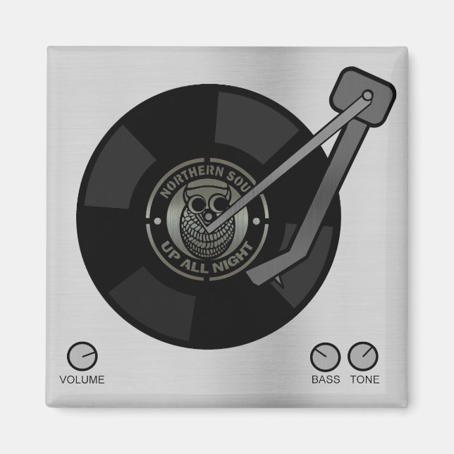 Northern Soul vinyl on turntable Magnet (Front)