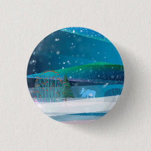 Northern space moose 3 cm round badge