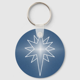 Northern Star Christmas Keychain, Royal Blue Key Ring