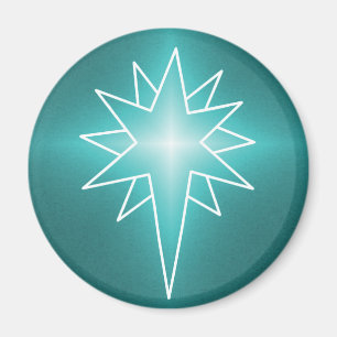 Northern Star Christmas Magnet, Teal Magnet
