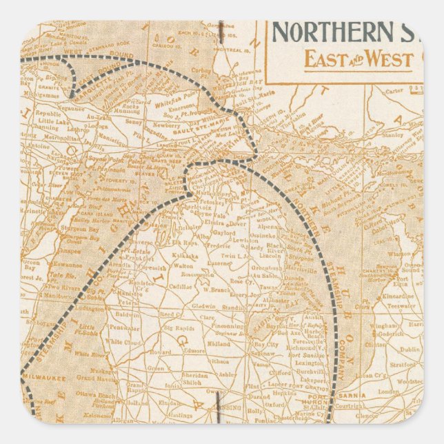 Northern Steamship Company map Square Sticker (Front)