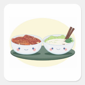 Northern Vietnamese Noodles Bun Cha Square Sticker