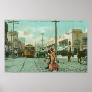 Northern View of Fillmore St from O'Farrell St Poster