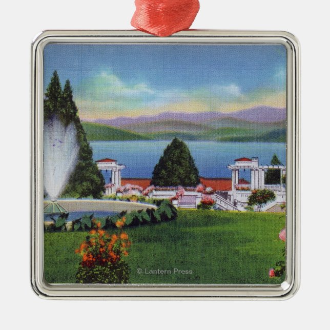 Northern View of Lake from Ft. William Henry Metal Ornament (Front)