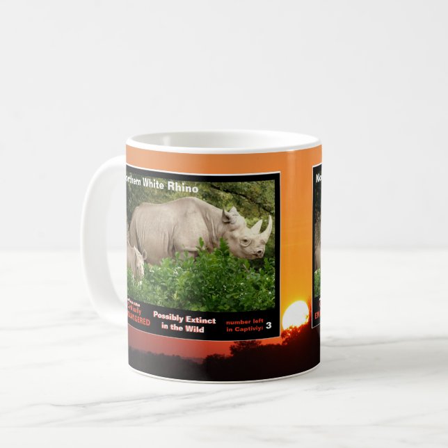 Northern White Rhino is an endangered species - Coffee Mug (Front Left)