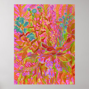 Northern Wildflowers Colourful Summer Floral Art  Poster