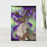 Northern Wonders~Greeting Card<br><div class="desc">Northern Wonders! Santa's Reindeer looks up to the sky to the northern lights! with blank space inside you can put in the wishes you want:) Art Copyright to in Cooper</div>