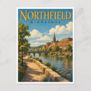 Northfield Minnesota Cannon River GeoSaga Postcard