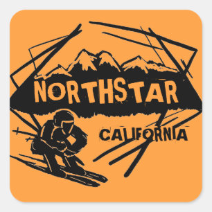 Northstar California orange theme skier stickers