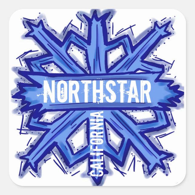 Northstar California snowflake artistic stickers (Front)
