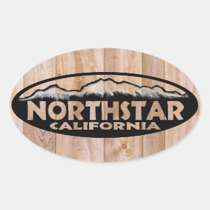 Northstar California wooden sign oval stickers