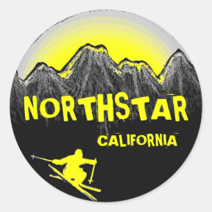 Northstar California yellow theme skier stickers