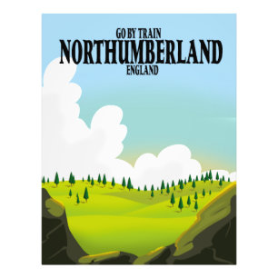 Northumberland england travel poster