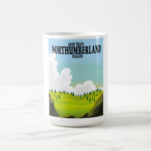 Northumberland england travel poster coffee mug