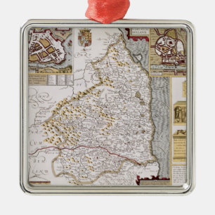 Northumberland, engraved by Jodocus Hondius Metal Ornament